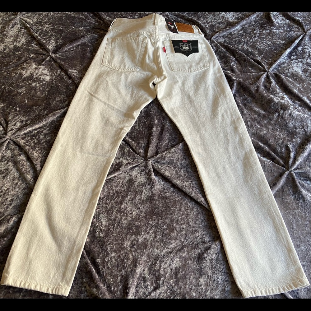 NWT Levi’s 501 Skinny White Jeans Size 26 X 28 - Picture 11 of 14